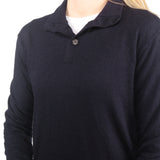 Ralph Lauren - Navy Woollen Embroidered  Shirt- Large
