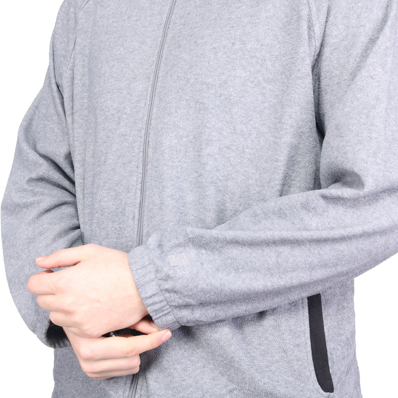 Starter - Grey Zipped Fleece with Embroidered Sleeve - XLarge