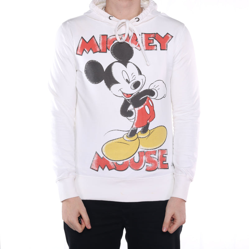 Disney - White Printed Mickey Hoodie- Large