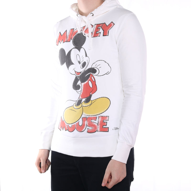 Disney - White Printed Mickey Hoodie- Large