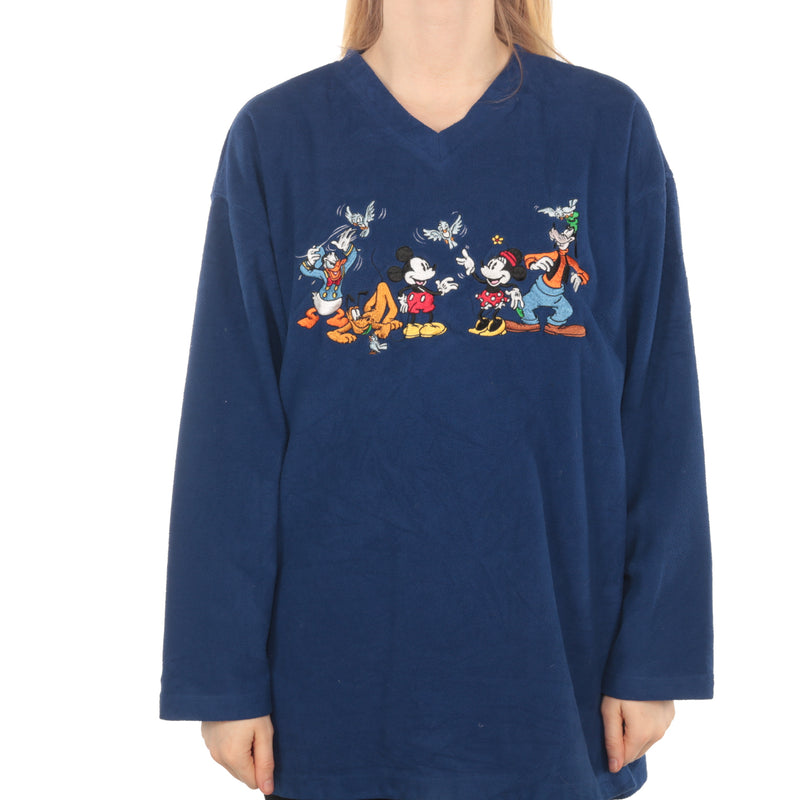 Disney - Blue Embroidered Fleece Sweatshirt - XLarge