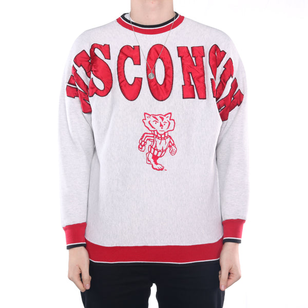 Legends Athletic - Grey Vintage Wisconsin Crewneck Sweatshirt - XLarge