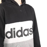 Adidas - Black and Grey Spellout Hoodie - Small