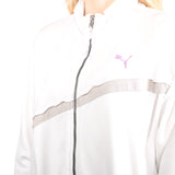 Puma - White Embroidered Zip Up Jumper - XLarge
