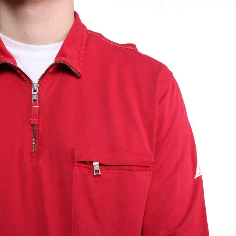 Nautica - Red Quarter Zip Sweatshirt - Large