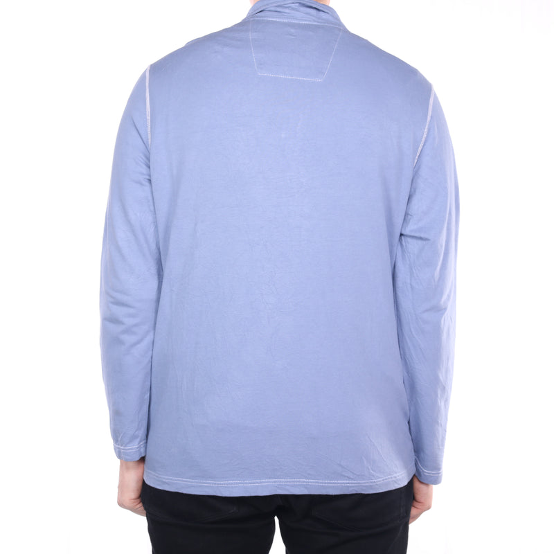 Nautica - Blue Embroidered Quarter Zip Sweatshirt - XLarge