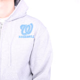 Champion - Grey Full Zip Baseball Hoodie - Medium