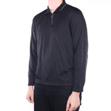 Starter - Black Embroidered Quarter Zip Sweatshirt - Large