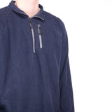 Starter - Blue Embroidered Quarter Zip Fleece Jumper - Large