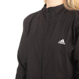 Adidas - Black Embroidered Zipped Windbreaker - Large