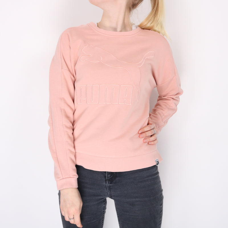 Puma - Pink Embroidered Spellout Sweatshirt  - XSmall