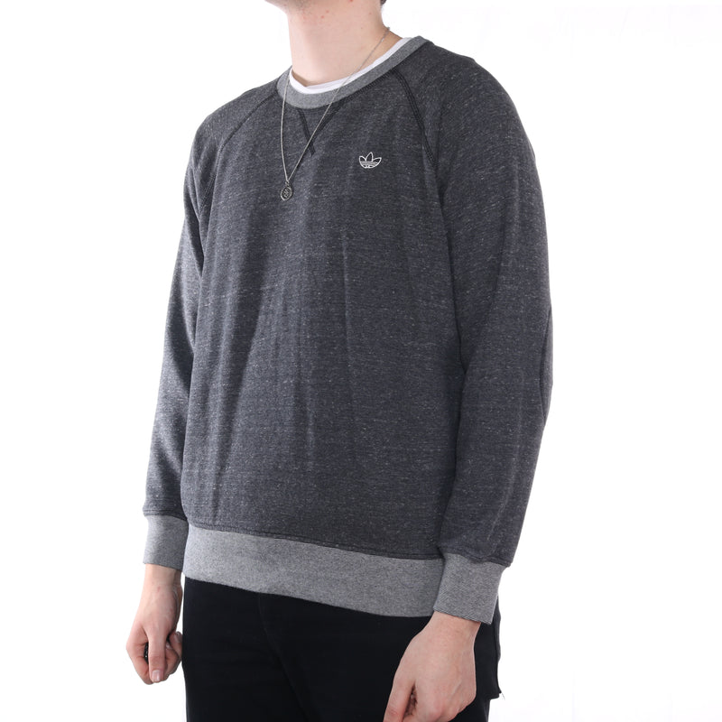 Adidas - Grey Embroidered Crewneck Sweatshirt - XLarge
