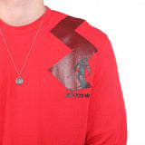 Adidas - Red Printed Crewneck Sweatshirt - XLarge