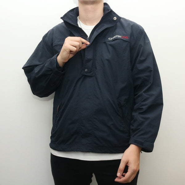 Ralph Lauren - Blue Chaps Embroidered Windbreaker with Hood - Medium