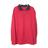 Red Nautica Quarter Zip Sweatshirt - Xlarge Tall