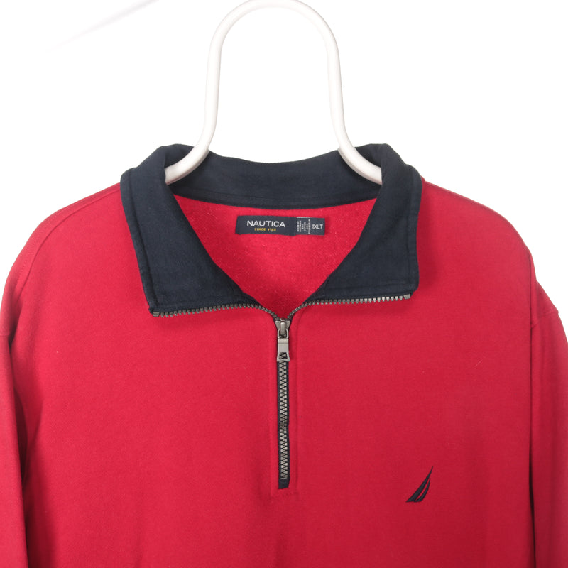 Red Nautica Quarter Zip Sweatshirt - Xlarge Tall