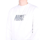 Nike - White Printed Crewneck Sweatshirt - Medium