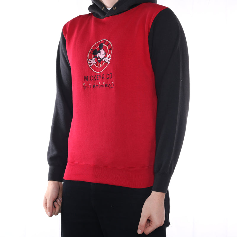 Disney - Red Embroidered Mickey and Co Hoodie- Medium