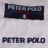 Peter Polo 90's Long Sleeves Quater Button Polo Shirt XLarge (missing sizing label) White