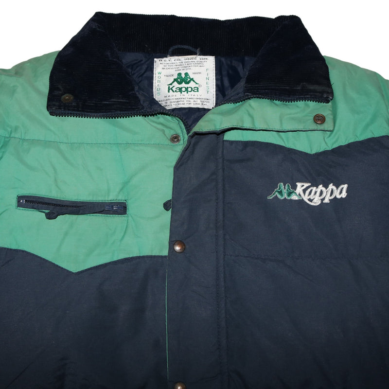 Kappa 90's Full Zip Up Heavyweight Puffer Jacket XLarge (missing sizing label) Black
