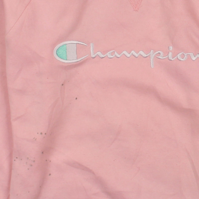 Champion 90's Spellout Crewneck Jumper / Sweater Large Pink