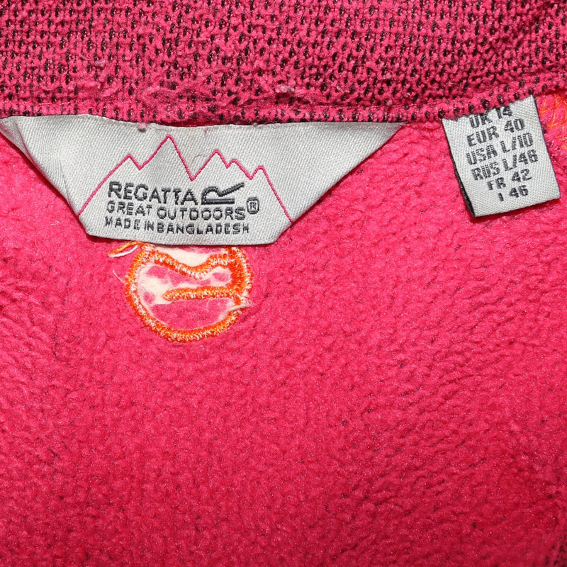 Regatta 90's Spellout Full Zip Up Fleece Jumper Small Pink