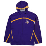 Reebok 90's NFL Vikings Full Zip Up Hooded Windbreaker XLarge Purple