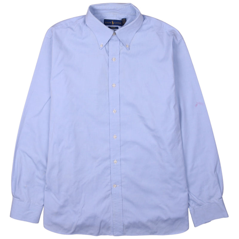 Ralph Lauren 90's Long Sleeves Button Up Plain Shirt Large (missing sizing label) Blue