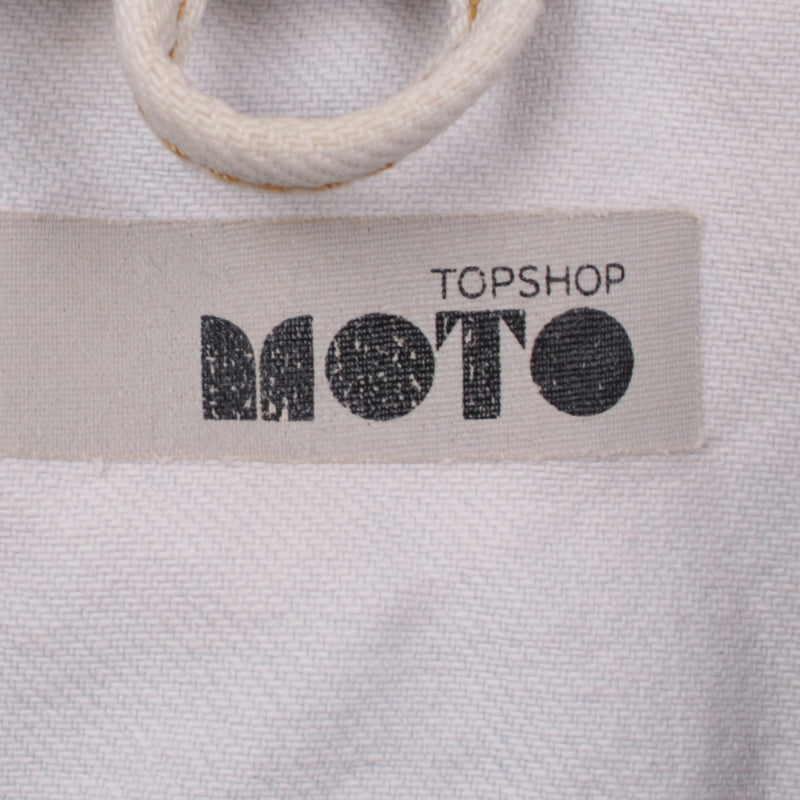 Topshop 90's Hooded Button Up Denim Jacket Medium White
