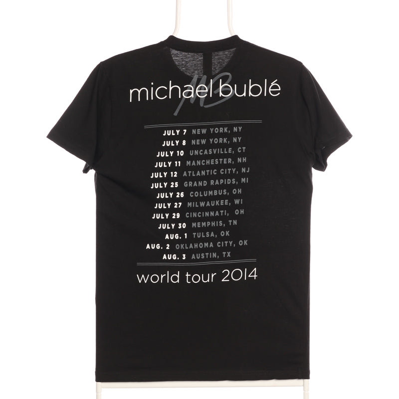Michael Buble 00 Y2K Short Sleeve Crewneck 2014 World tour T Shirt Small Black