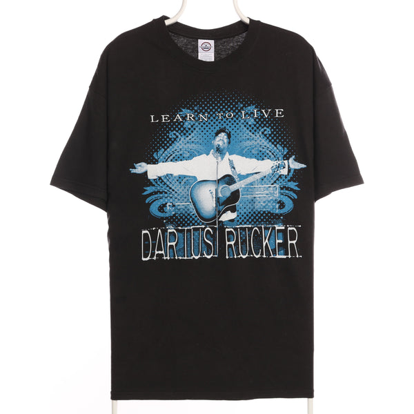 Darius Rucker 00 Y2K Short Sleeve Crewneck Learn to live 2009 tour T Shirt Xlarge Black