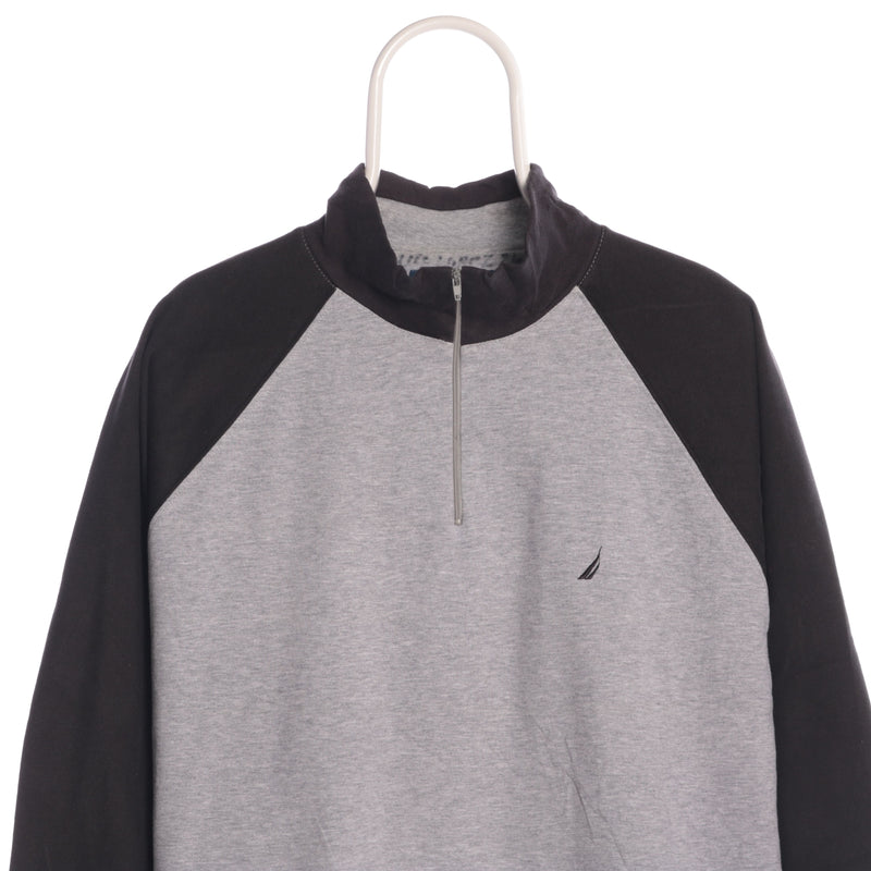 Grey Nautica Quarter Zip Sweatshirt - Large