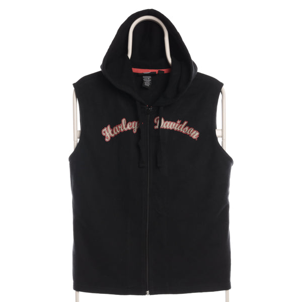 Harley Davidson 90's Sleeveless Hoodie XLarge Black