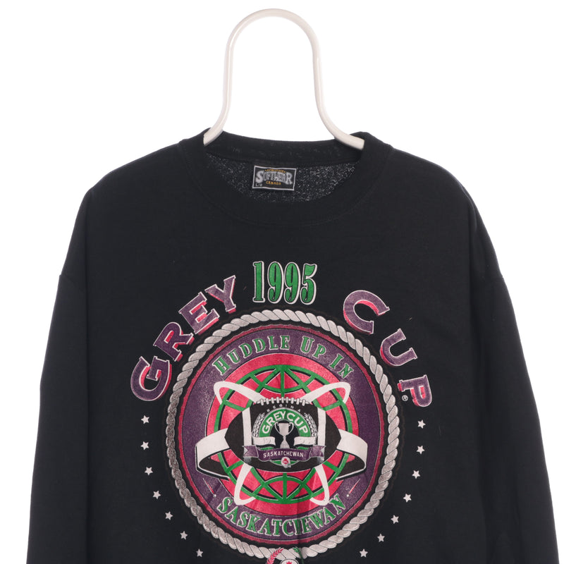 Black 90's Unbranded Graphic Sweatshirt - Large