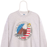 Grey Gildan Crewneck Heavyweight Sweatshirt - Large