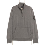 American Eagle Outfitters - Grey Embroidered Quarter Zip Sweatshirt - Large