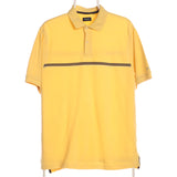 Izod 90's Stripe Polo Shirt Medium Yellow