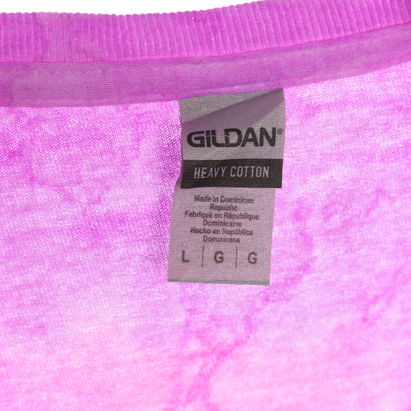 Gildan 90's Tie Dye T-Shirt Large Pink