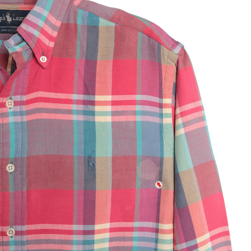 Ralph Lauren 90's Button Up Long Sleeve Shirt Large Red
