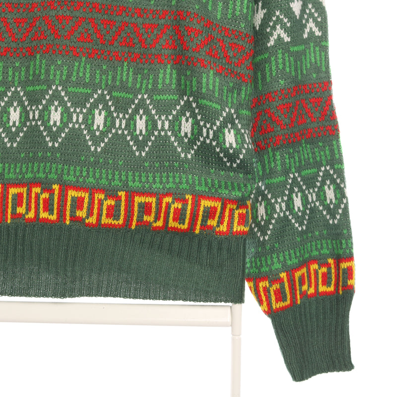 Coogi Style 90's Crewneck Knitted Cable Jumper Large Green