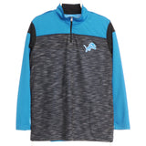 Grey NFL Lions Quarter Zip Sweatshirt - XLarge