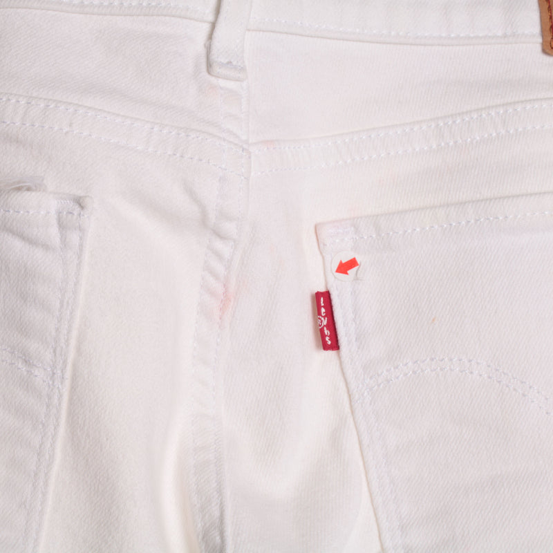 Levis 90's 771 Skinny Jeans with Holes Jeans 30 x 26 White
