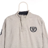 Tommy Hilfiger 90's Quarter Zip Pullover Sweatshirt Large Grey