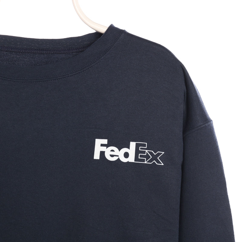 FedEx 90's Crewneck Pullover Sweatshirt Large Navy