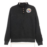 NFL 90's Quarter Zip T Snap Button Up Steelers Sweatshirt Large Grey