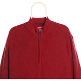 Izod 90's Quarter Zip Knitted Jumper Xlarge Red