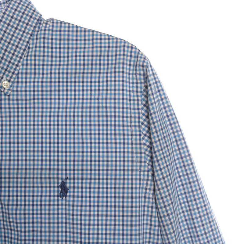 Ralph Lauren 90's Checked Shirt Medium Blue