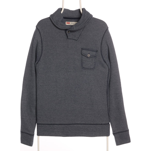 Levi's - Blue Quarter Button Sweatshirt - Small