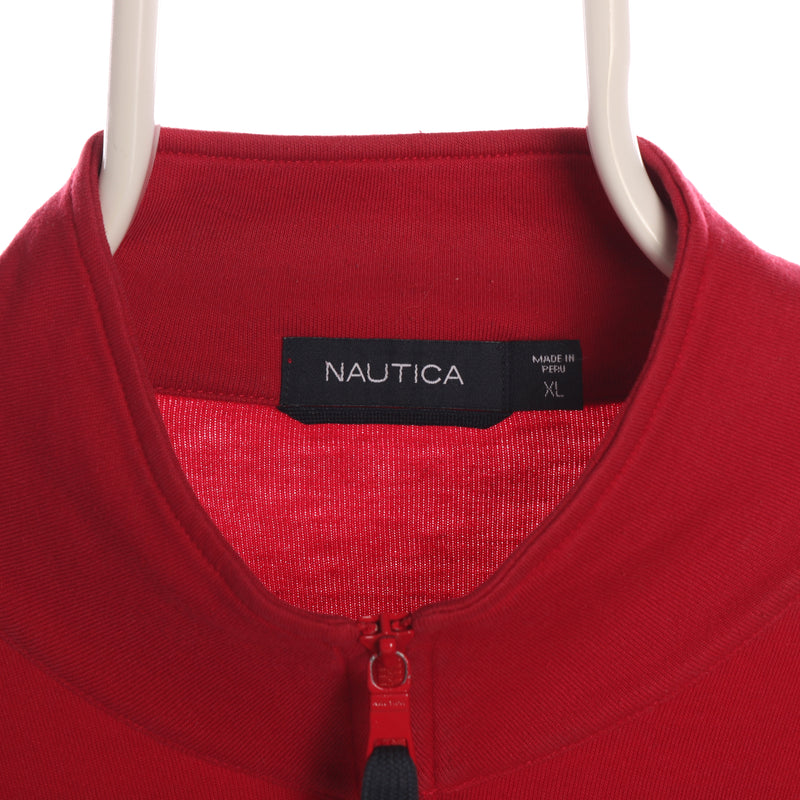 Nautica - Red and Grey Quarter Zip Sweatshirt - XLarge