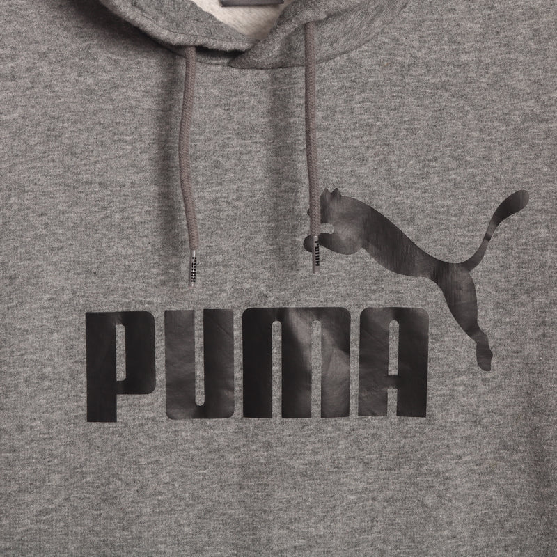 Puma 90's Spellout Pullover Hoodie Large Grey